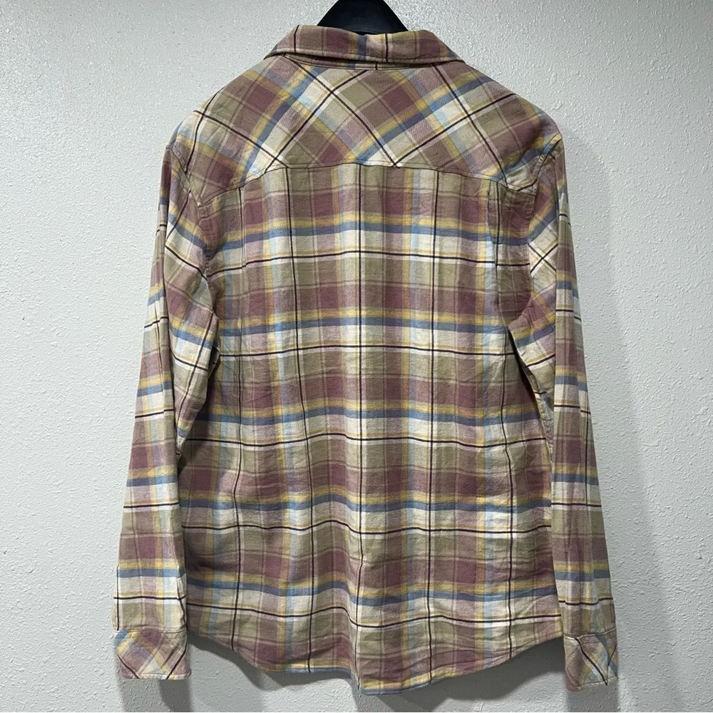 Quicksilver Men’s Ensign Classic Long Sleeve Flannel Plaid Shirt Button Size XXL - Picture 4 of 8